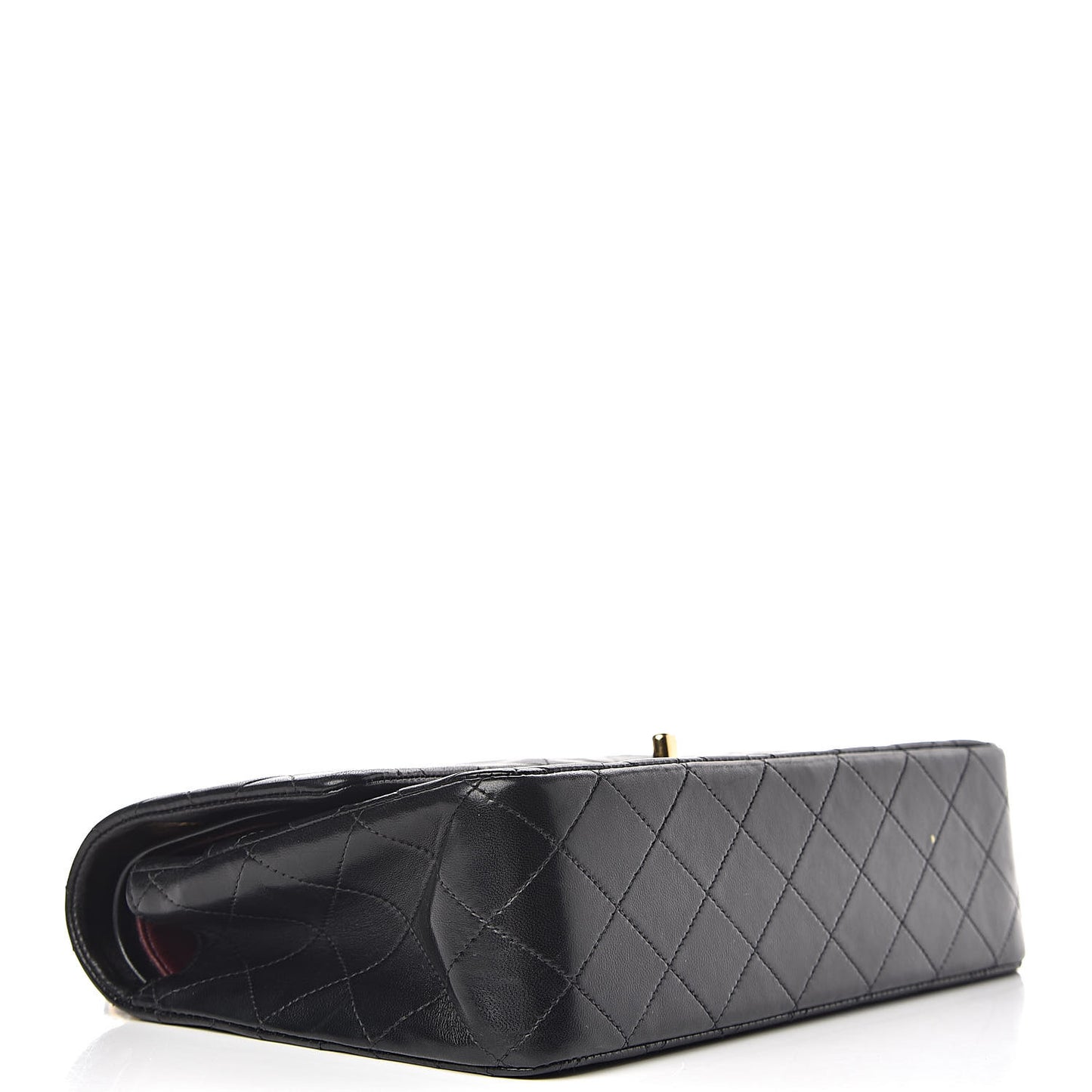 Lambskin Quilted Medium Double Flap Black