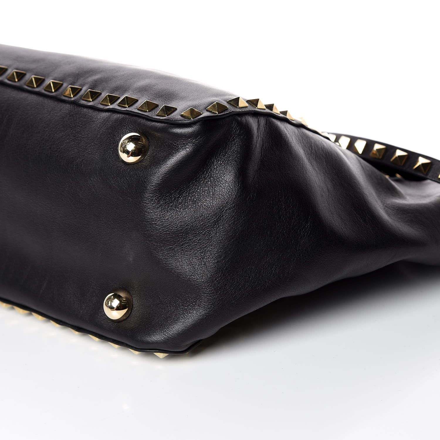 Valentino Garavani Vitello Rockstud Single Handle Flap Tote Black 7 of 14