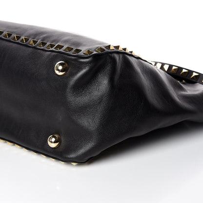 Valentino Garavani Vitello Rockstud Single Handle Flap Tote Black 7 of 14