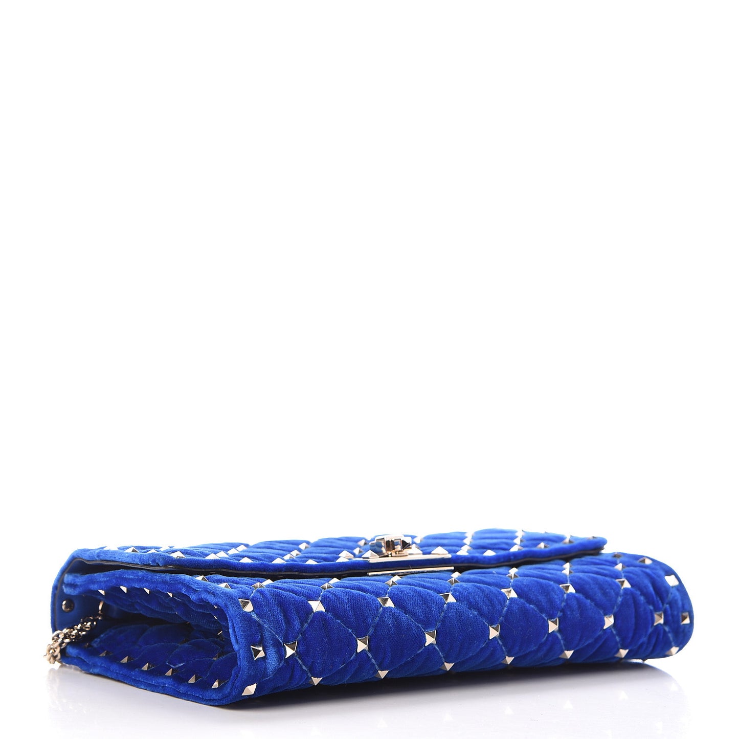 Velvet Rockstud Spike Wallet on Chain Acid Blue