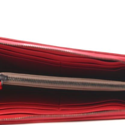 Bottega Veneta Nappa Intrecciato Half Zip Around Wallet Red 5 of 9