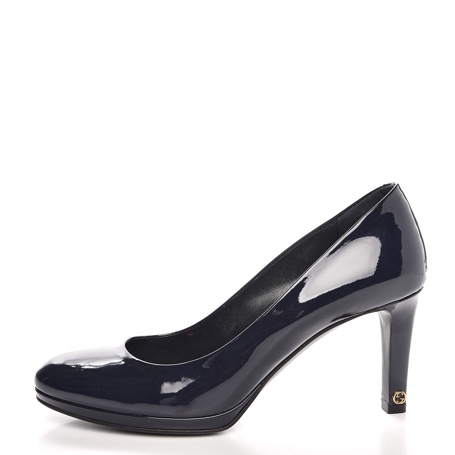 Gucci Patent Platform Pumps 38 Navy Blue 1 of 29