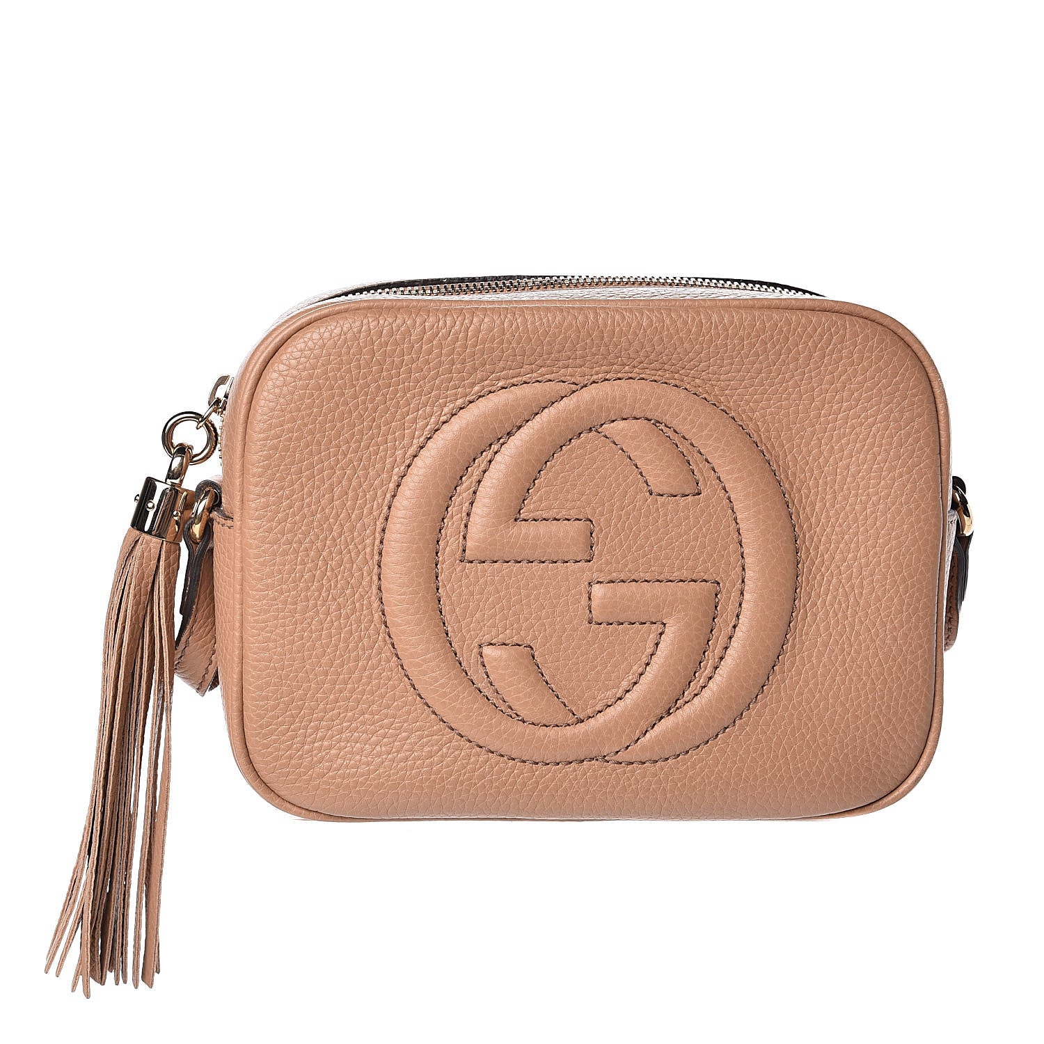 Gucci Pebbled Calfskin Small Soho Disco Bag Rose Beige 1 of 12