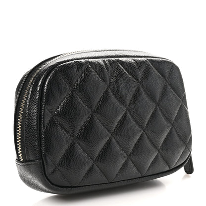 Chanel Caviar Quilted Small Curvy Pouch Cosmetic Case Black 3 of 10
