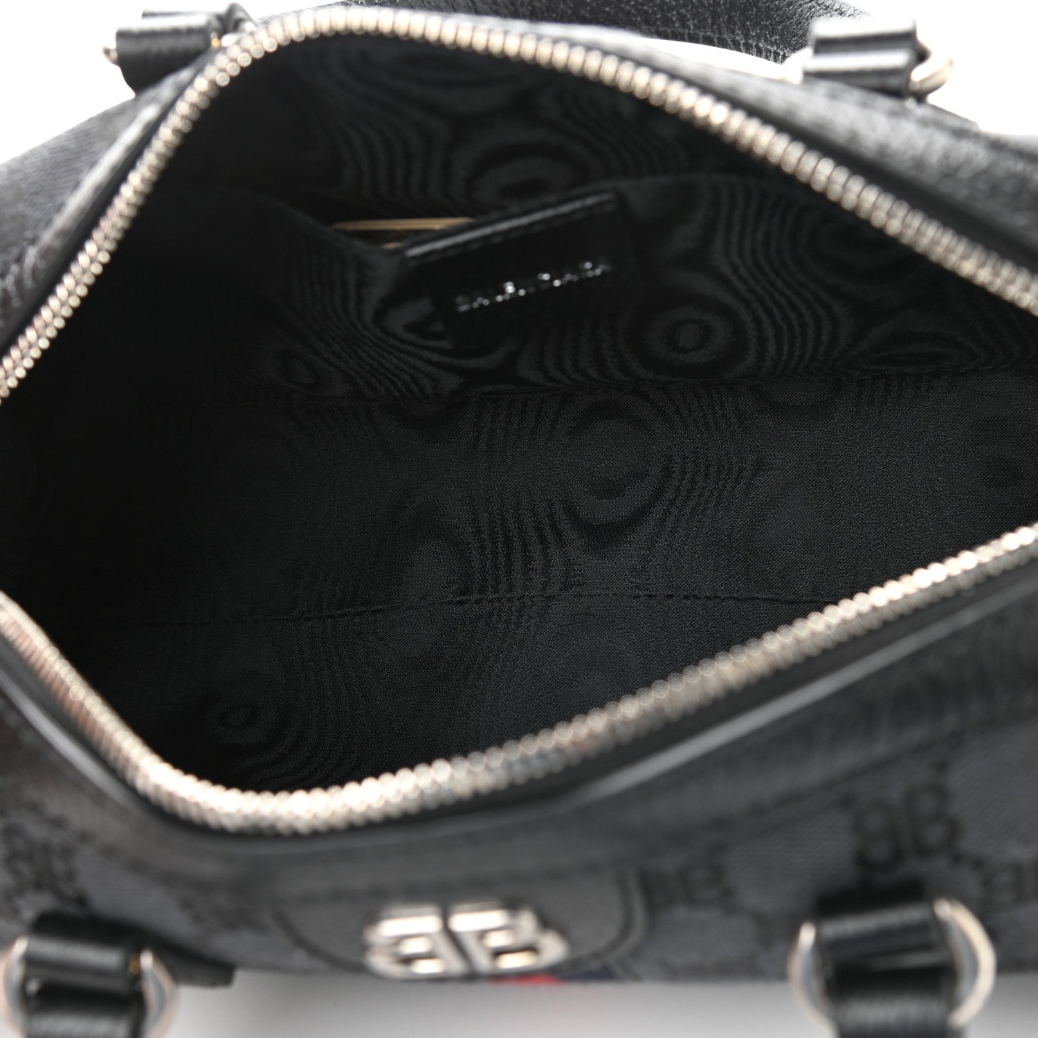 Gucci X BALENCIAGA BB Monogram Web Small Ophidia Boston Bag Black 4 of 8