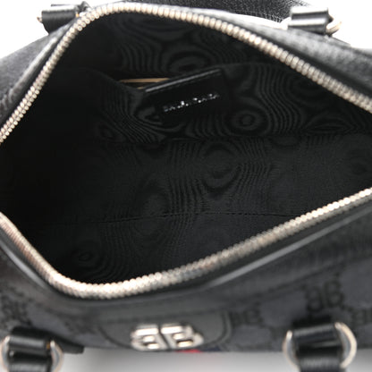 Gucci X BALENCIAGA BB Monogram Web Small Ophidia Boston Bag Black 4 of 8