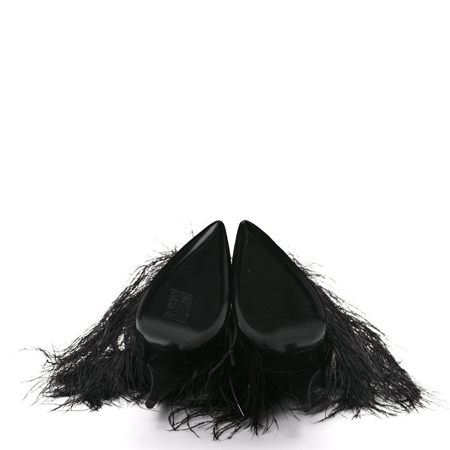 Saint Laurent Velluto Master Ostrich Yeti 110 Short Boots 37 Black 5 of 8