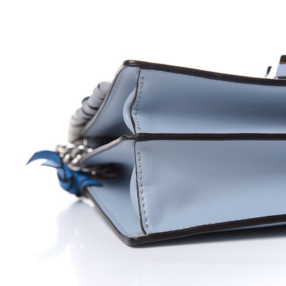 Fendi Vitello Liberty Whipstitch Bow Small Kan I Shoulder Bag Azzurro Polvere Multicolor 8 of 9