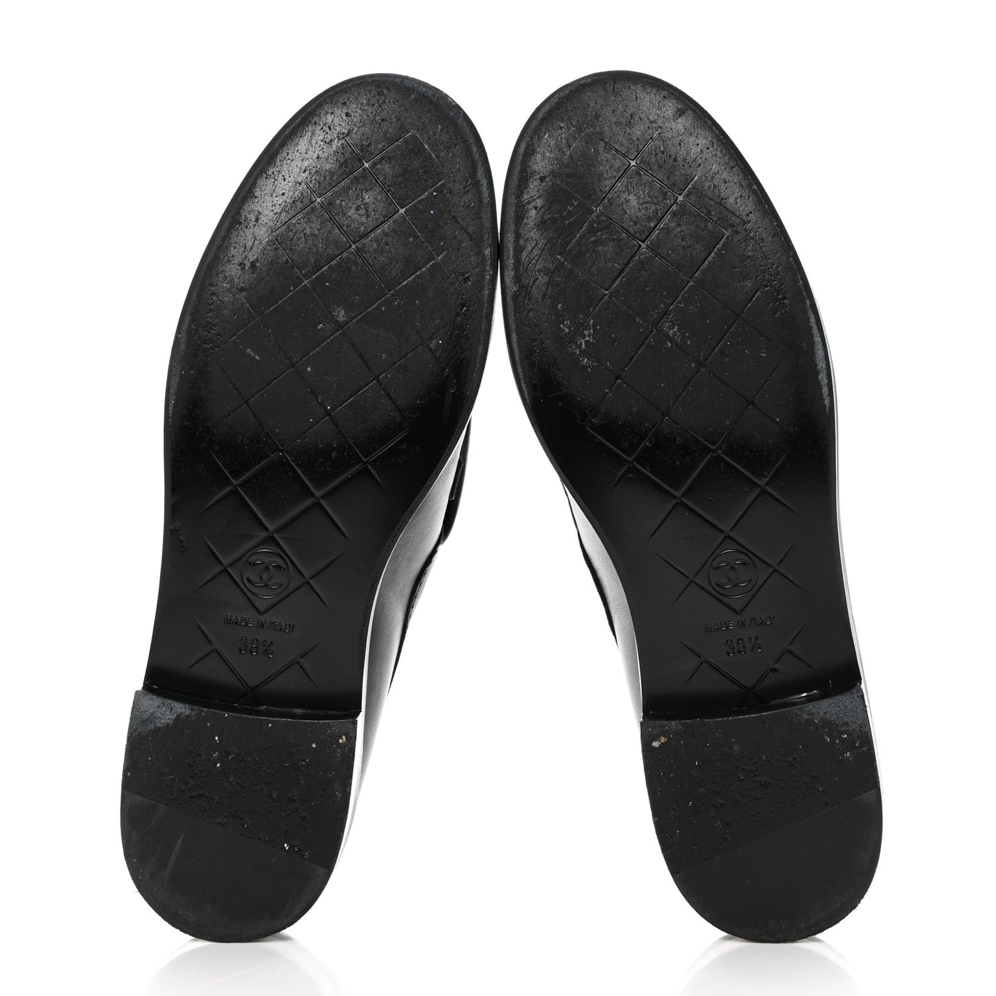 Lambskin Quilted CC Turnlock Loafers 38.5 Black