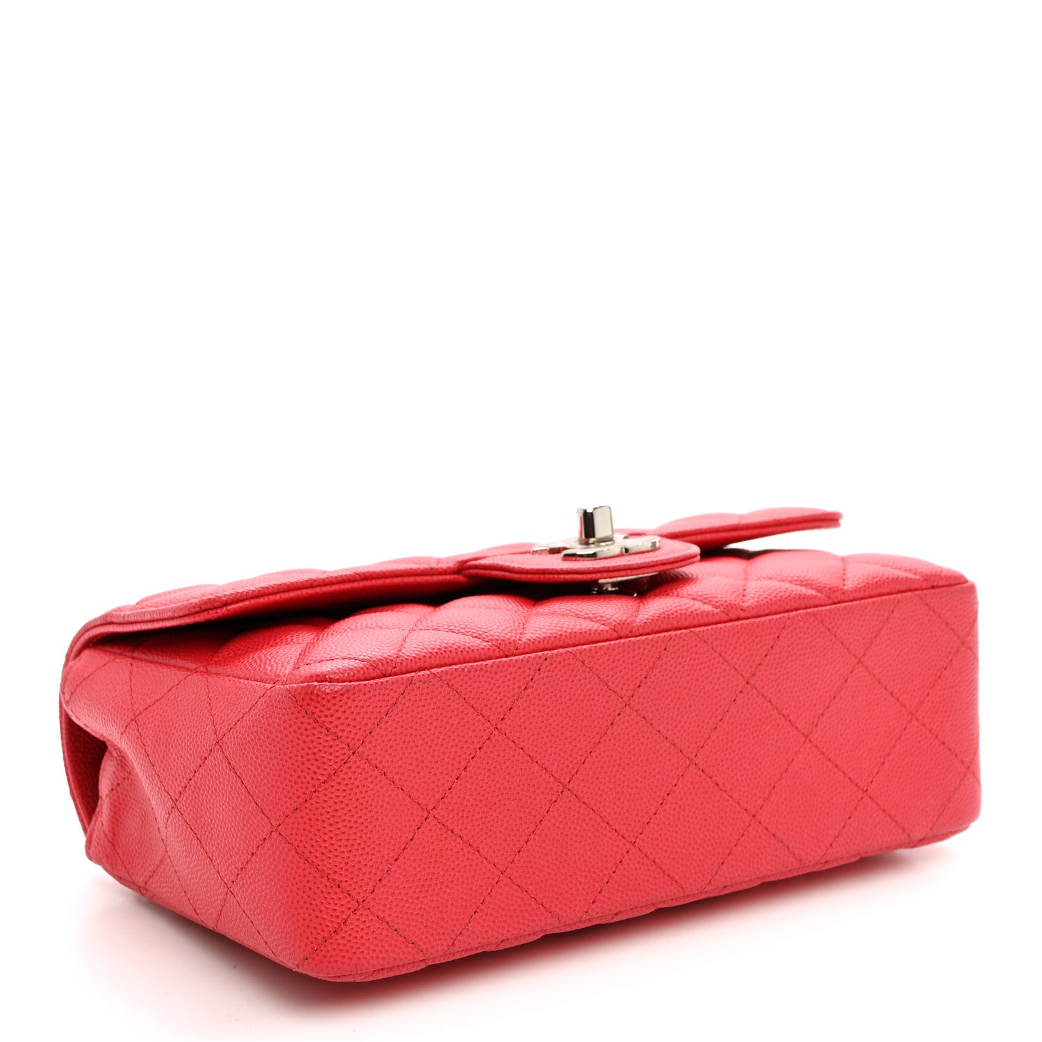 Chanel Caviar Quilted Mini Rectangular Flap Dark Pink 4 of 10