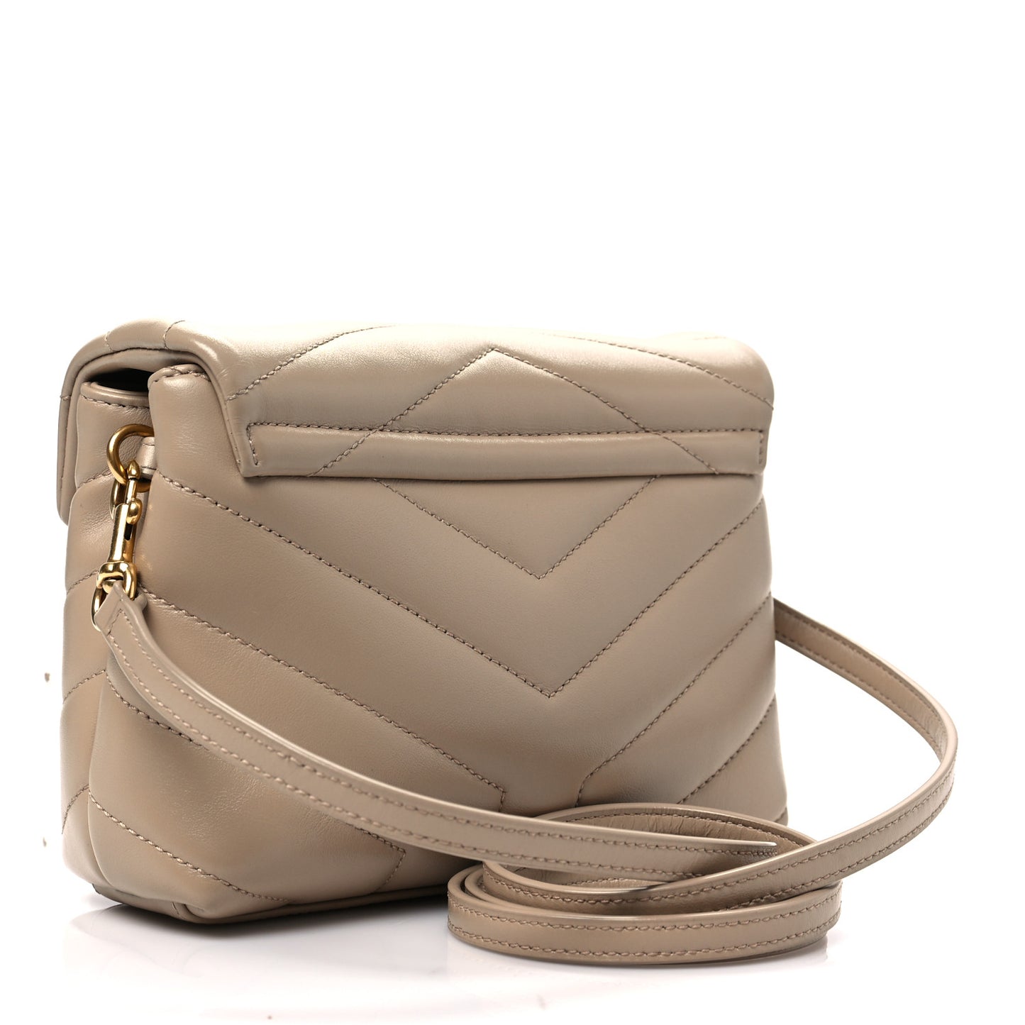 Calfskin Y Quilted Monogram Toy Loulou Crossbody Bag Dark Beige