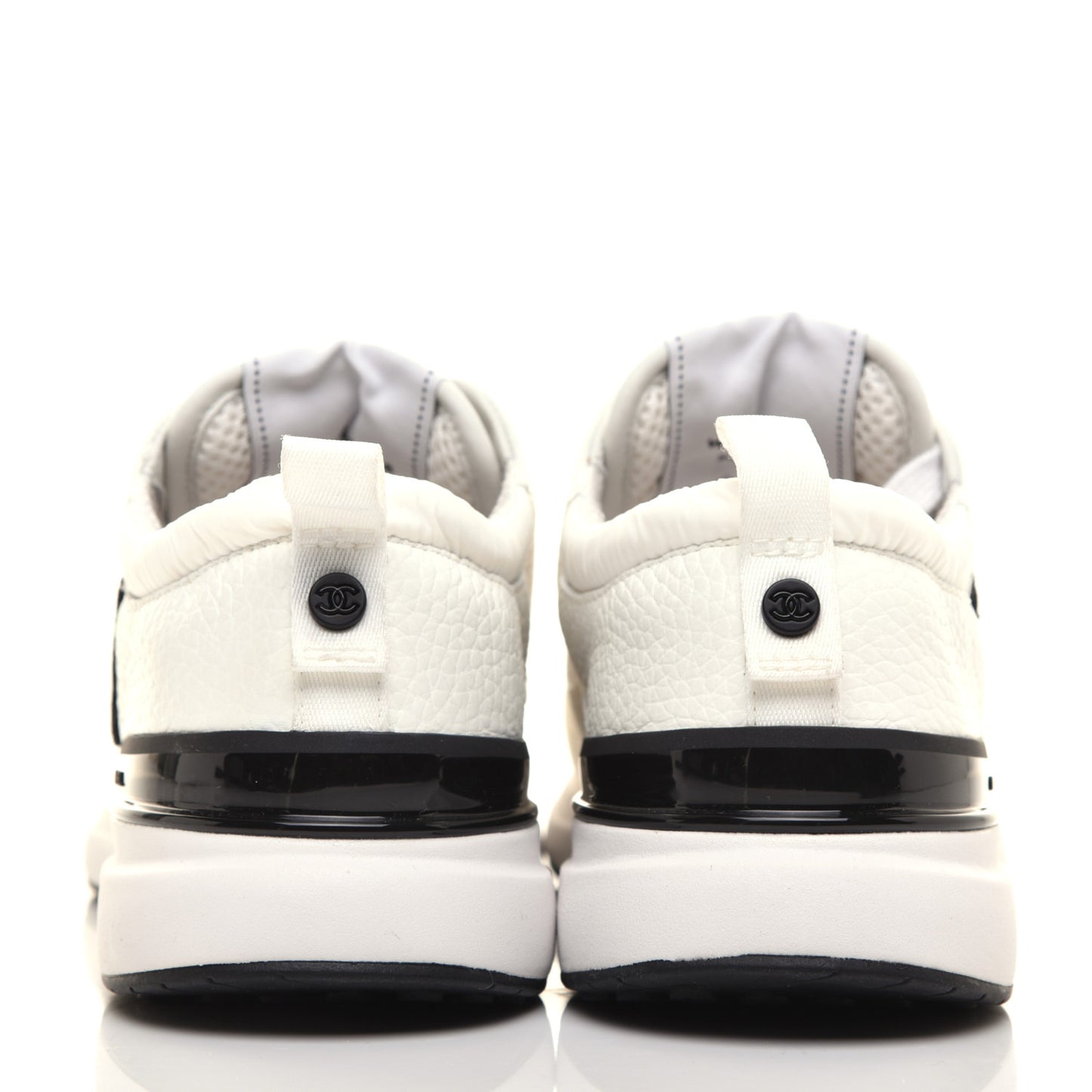Calfskin Mesh Lycra Suede Womens Logo Sneakers 38 White