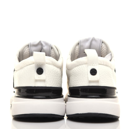 Chanel Calfskin Mesh Lycra Suede Womens Logo Sneakers 38 White 5 of 10