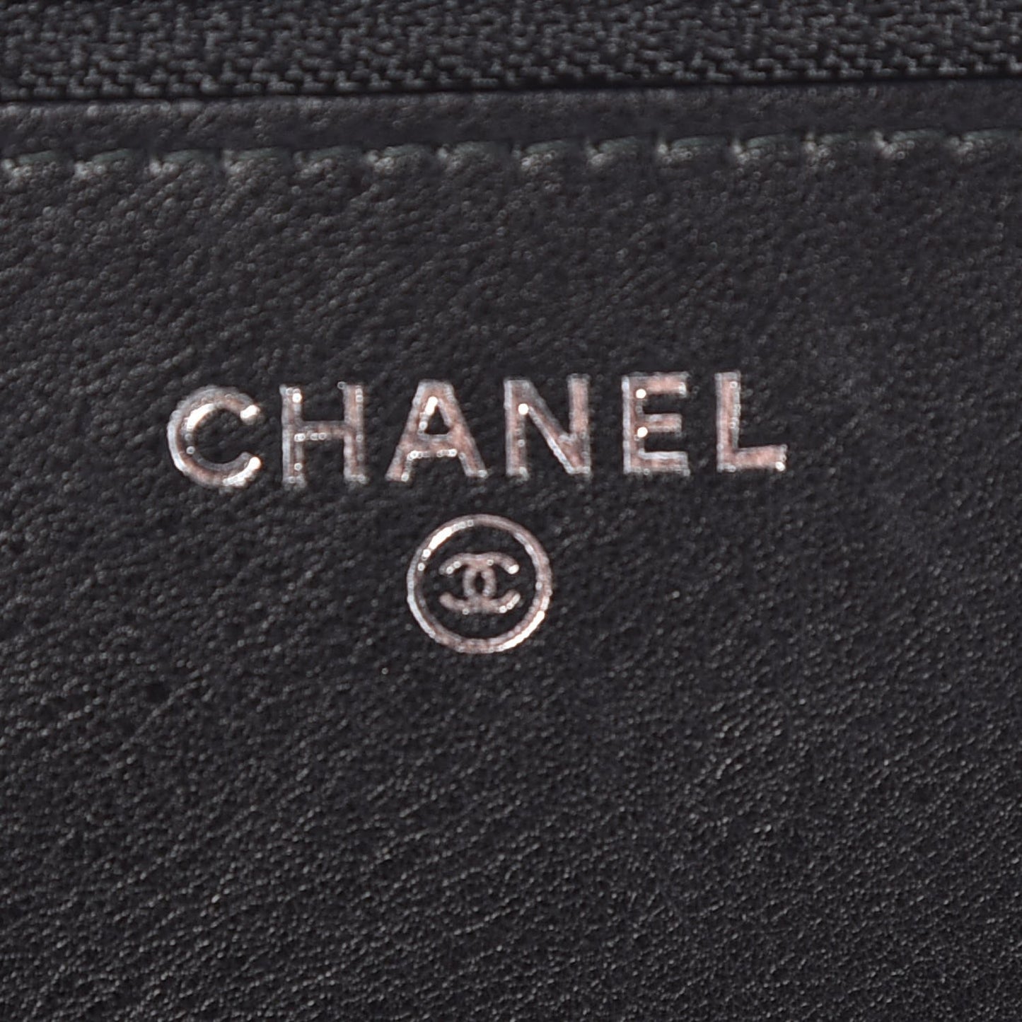 Crumpled Calfskin Quilted Wallet On Chain WOC So Black