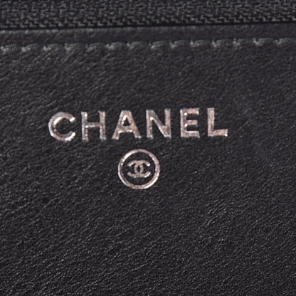 Chanel Crumpled Calfskin Quilted Wallet On Chain WOC So Black 6 of 9
