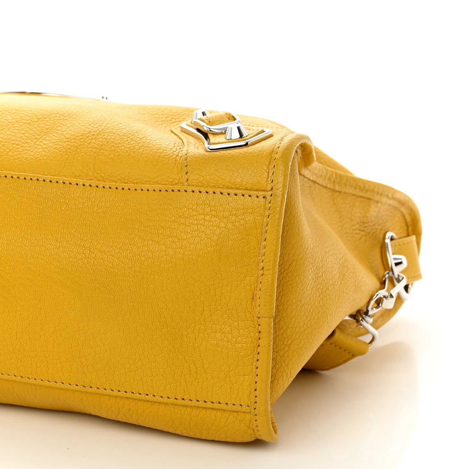 Balenciaga Chevre Silver Metallic Edge Hardware City Jaune Epi 10 of 10