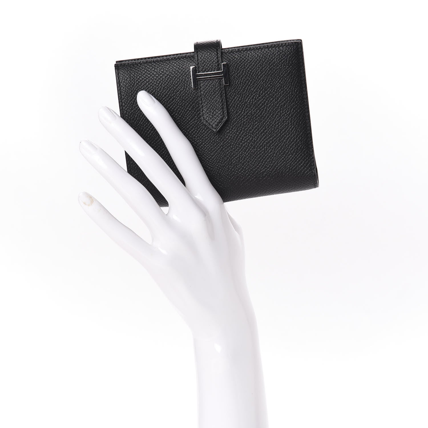 Hermes Epsom Bearn Compact Wallet Black 2 of 12