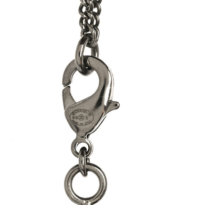 Chanel Baguette Crystal CC Necklace Silver 4 of 4