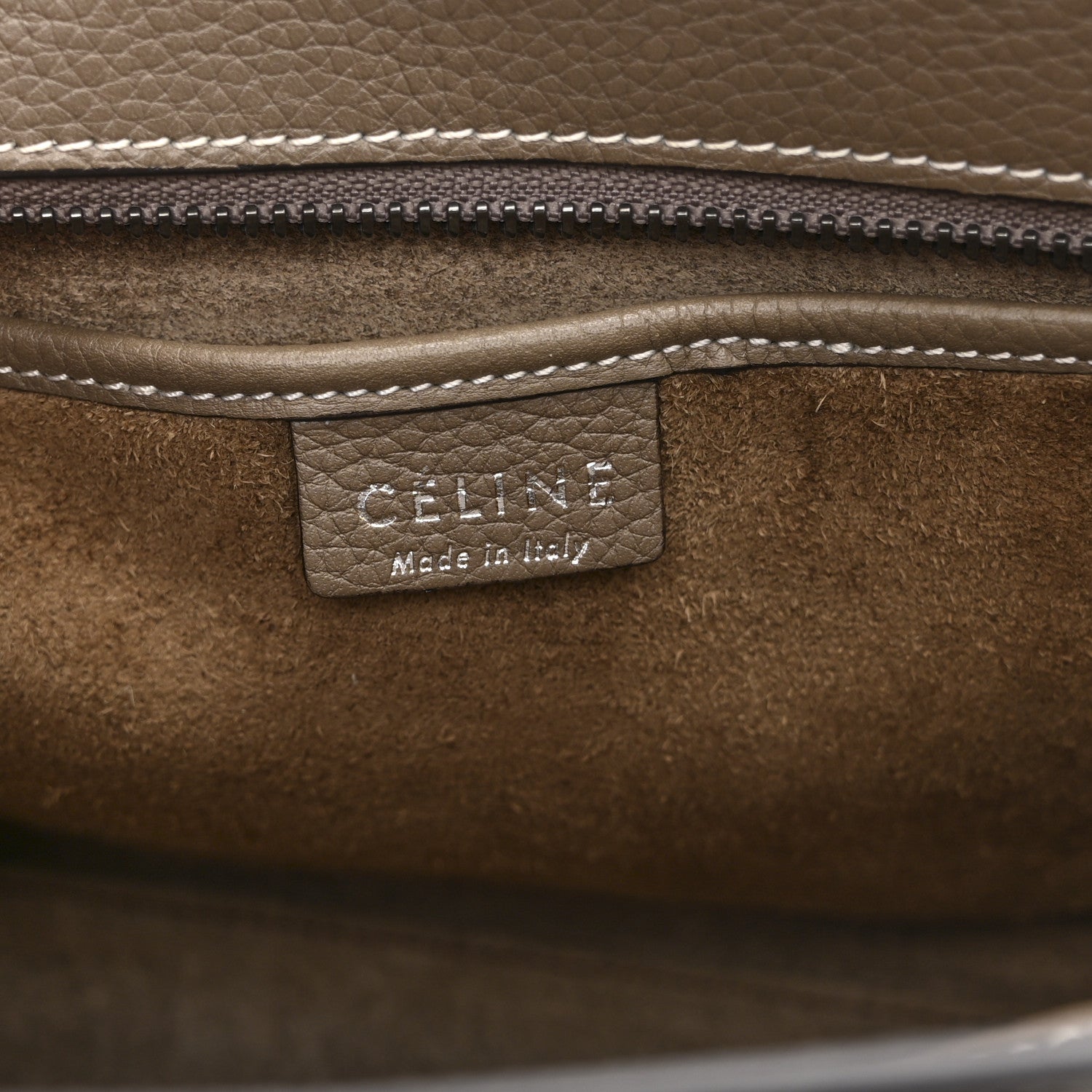 Celine Drummed Calfskin Nano Luggage Souris 6 of 10