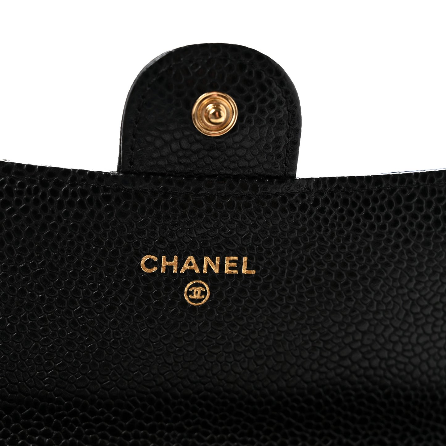 Caviar Quilted Large Gusset Flap Wallet Black