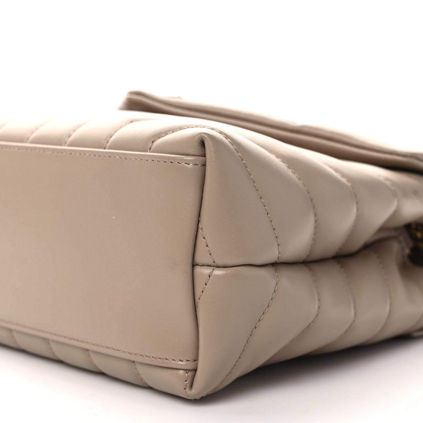 Calfskin Y Quilted Monogram Small Loulou Chain Satchel Dark Beige