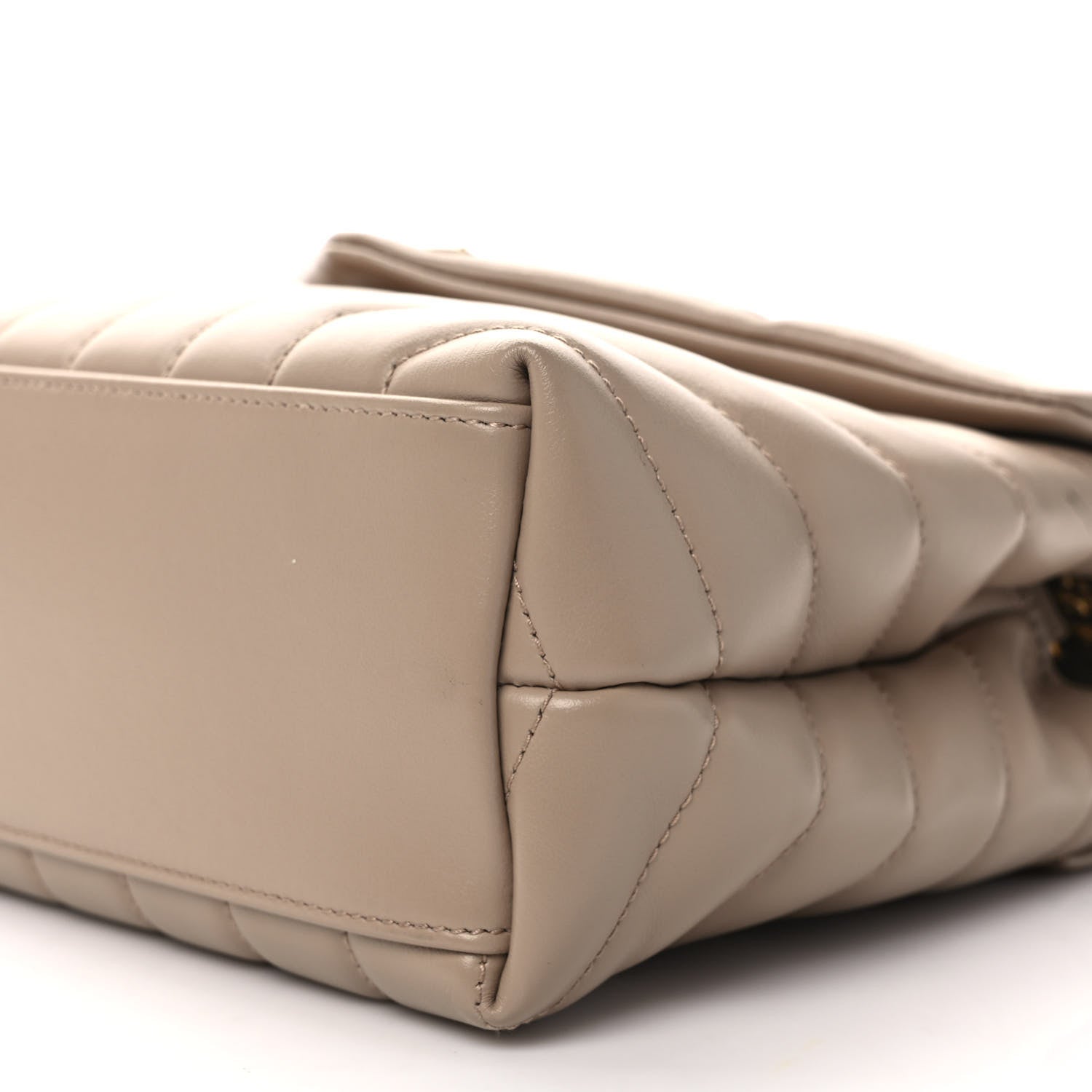 Saint Laurent Calfskin Y Quilted Monogram Small Loulou Chain Satchel Dark Beige 8 of 10