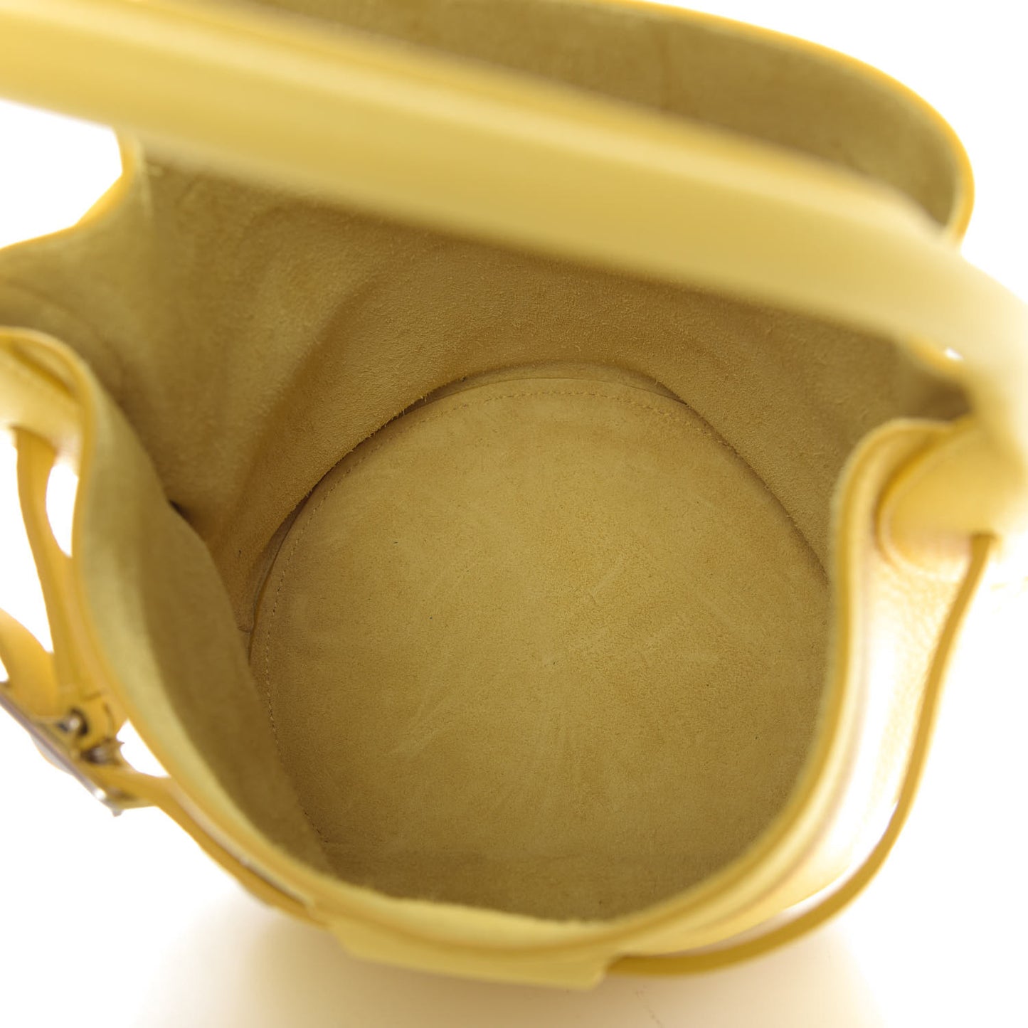 Grained Calfskin Nano Big Bag Bucket Citron