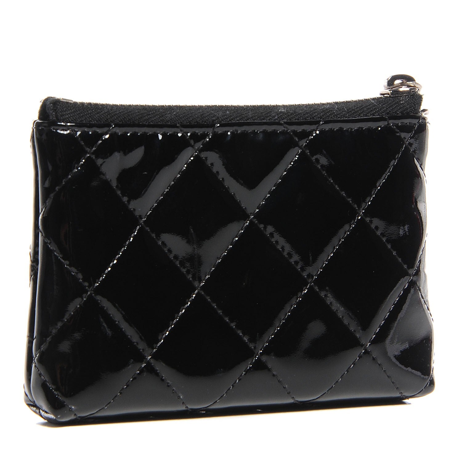 Chanel Patent Quilted Zip Coin Purse Black 3 of 7