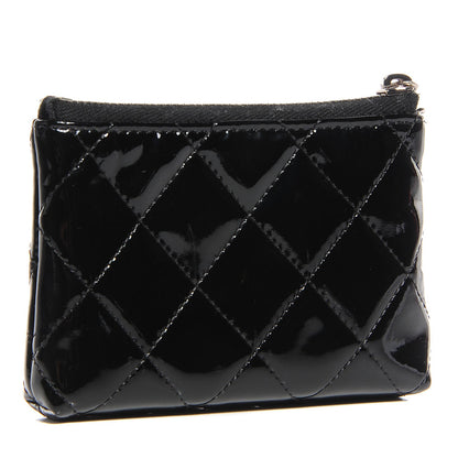 Chanel Patent Quilted Zip Coin Purse Black 3 of 7