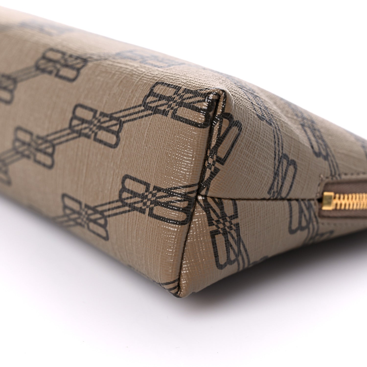 Balenciaga Coated Canvas BB Monogram Signature Toiletry Pouch Beige Brown 8 of 9