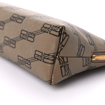 Balenciaga Coated Canvas BB Monogram Signature Toiletry Pouch Beige Brown 8 of 9
