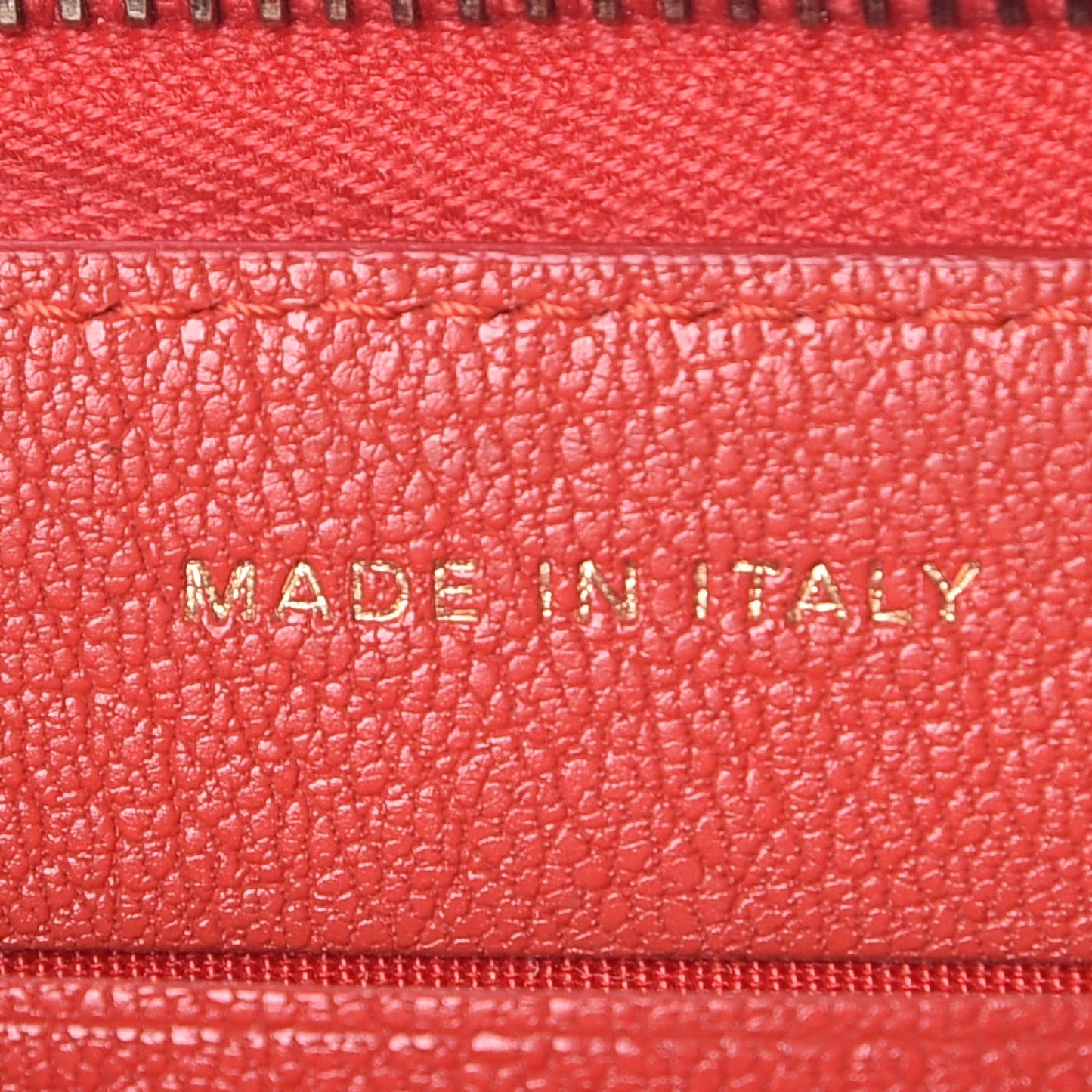 Shiny Goatskin Diagonal Quilted Small Zip Around Wallet Red