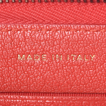 Chanel Shiny Goatskin Diagonal Quilted Small Zip Around Wallet Red 7 of 13