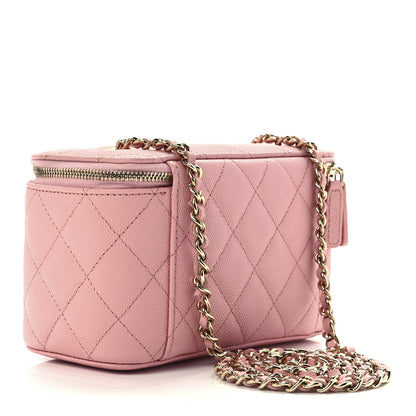 Chanel Caviar Quilted Small Vanity Case With Chain Pink 3 of 12