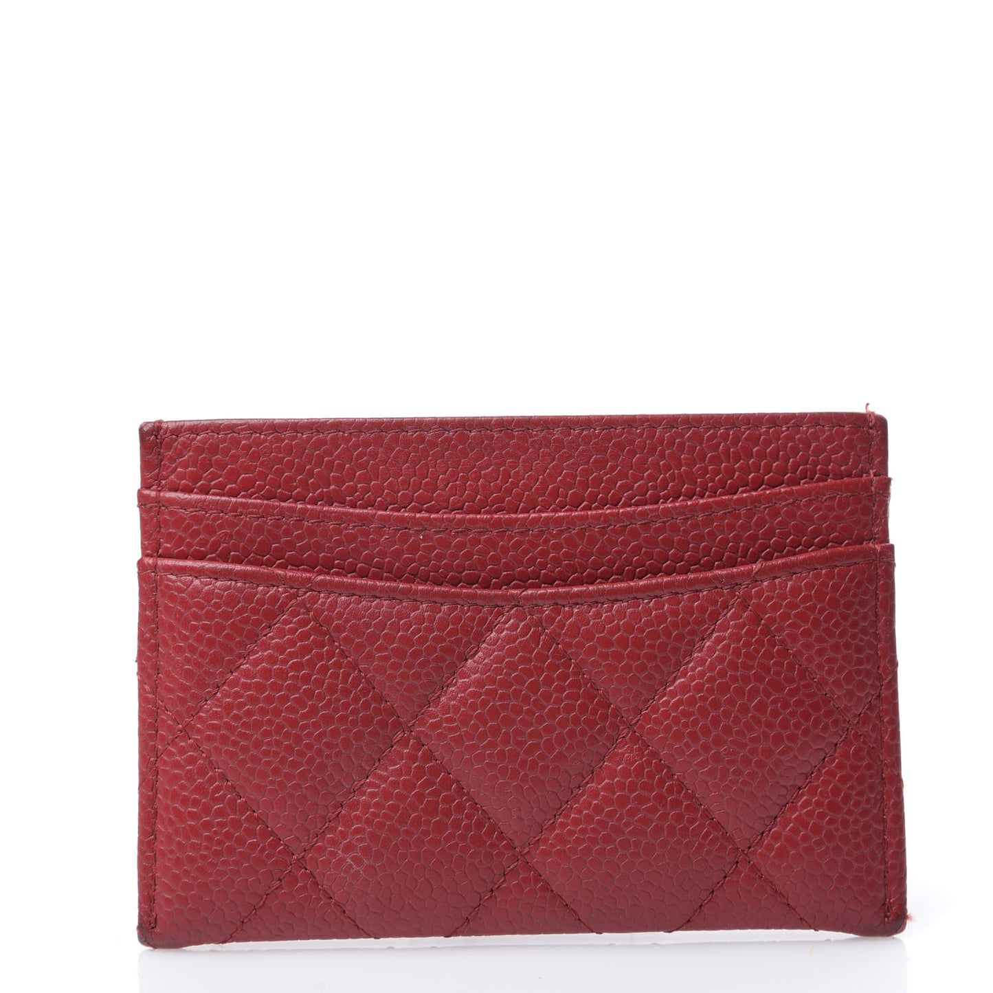 Caviar Quilted Card Holder Red