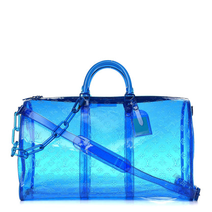 Louis Vuitton PVC Monogram Keepall Bandouliere 50 Blue 1 of 11