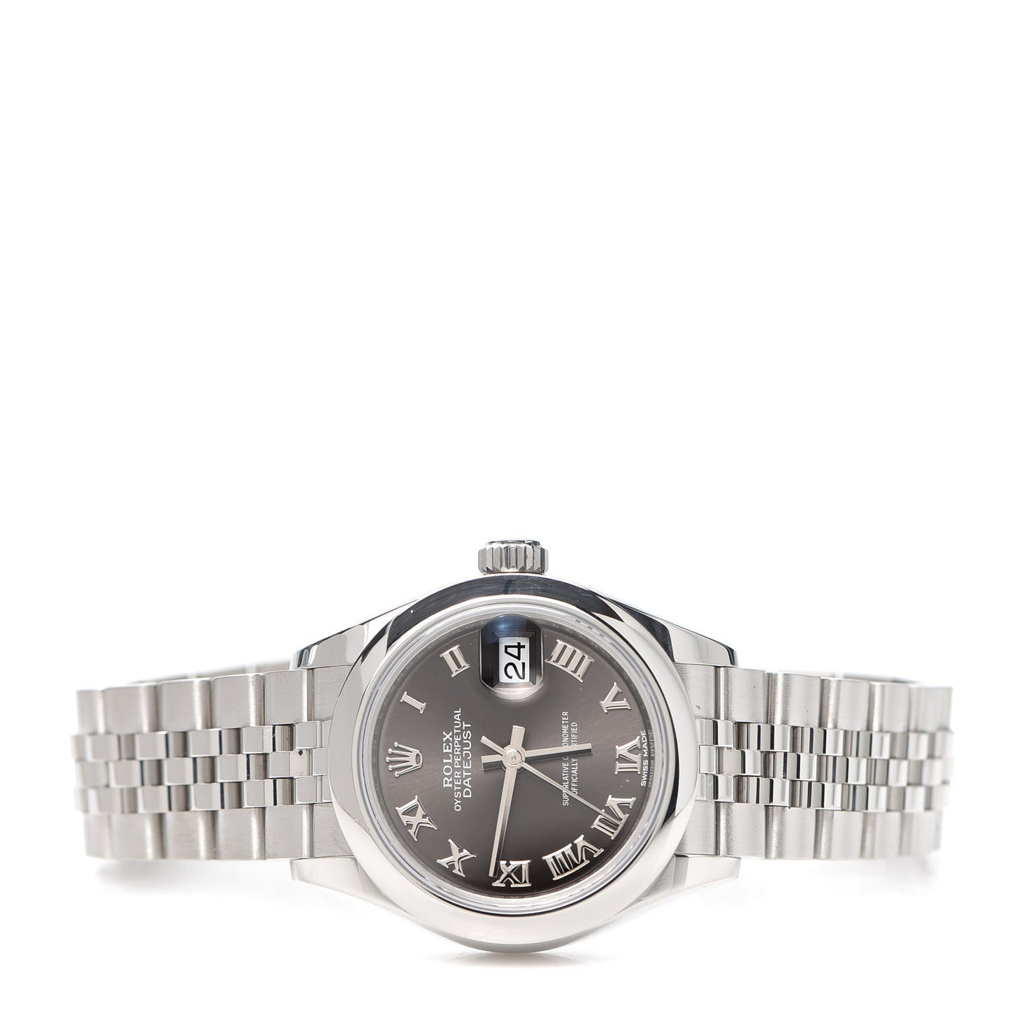 Stainless Steel 28mm Oyster Perpetual Datejust Watch Slate Roman 279160