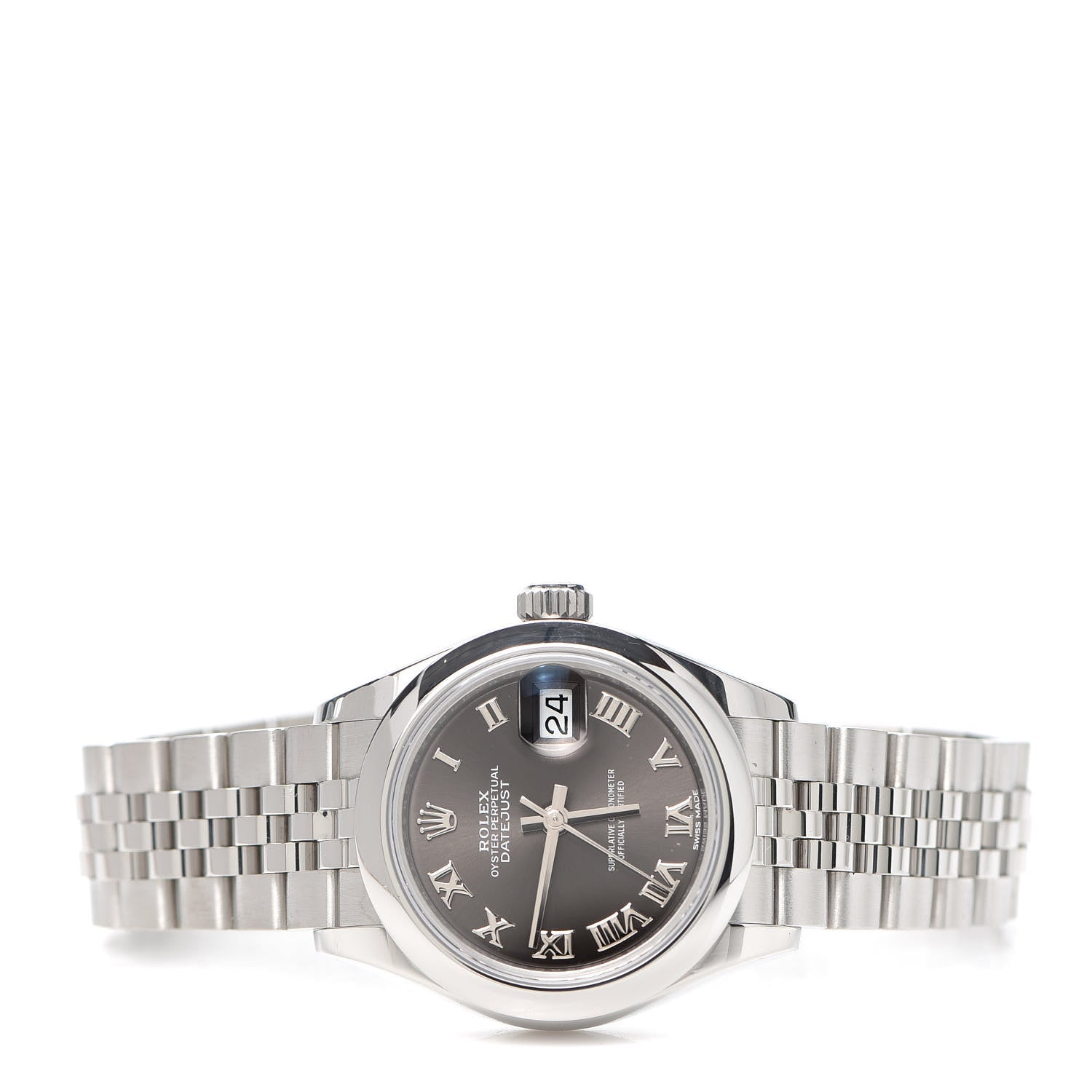 Rolex Stainless Steel 28mm Oyster Perpetual Datejust Watch Slate Roman 279160 2 of 5