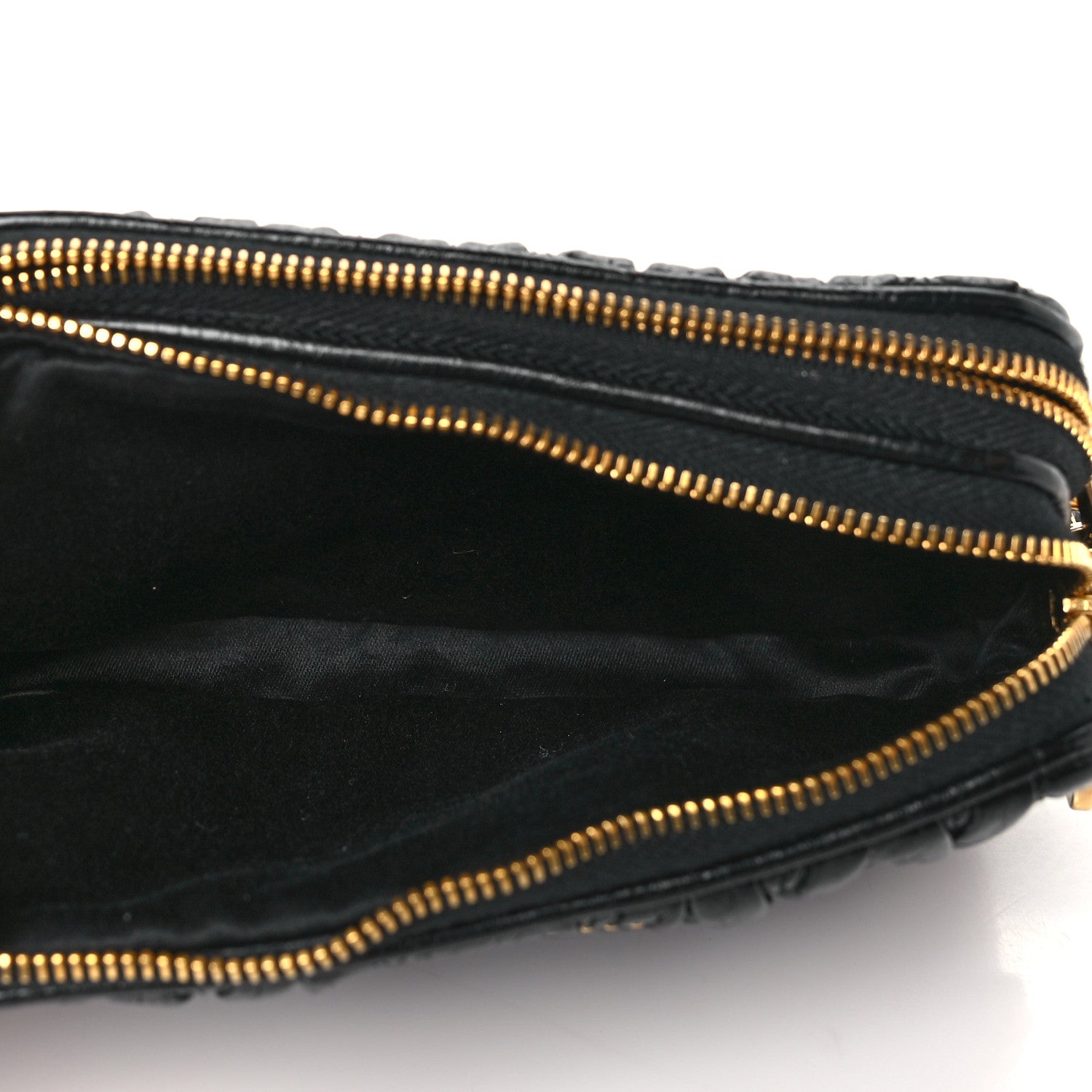 Miu Miu Vitello Lux Matelasse Double Zip Phone Holder Black 5 of 14