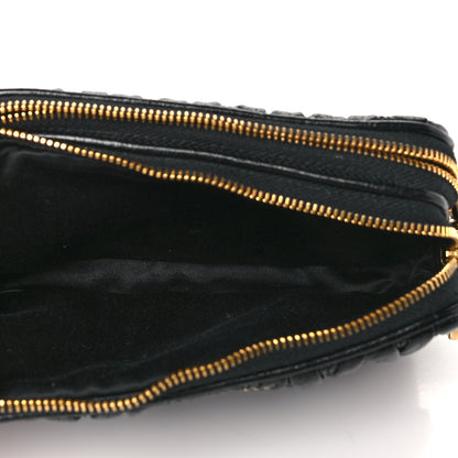 Miu Miu Vitello Lux Matelasse Double Zip Phone Holder Black 5 of 14