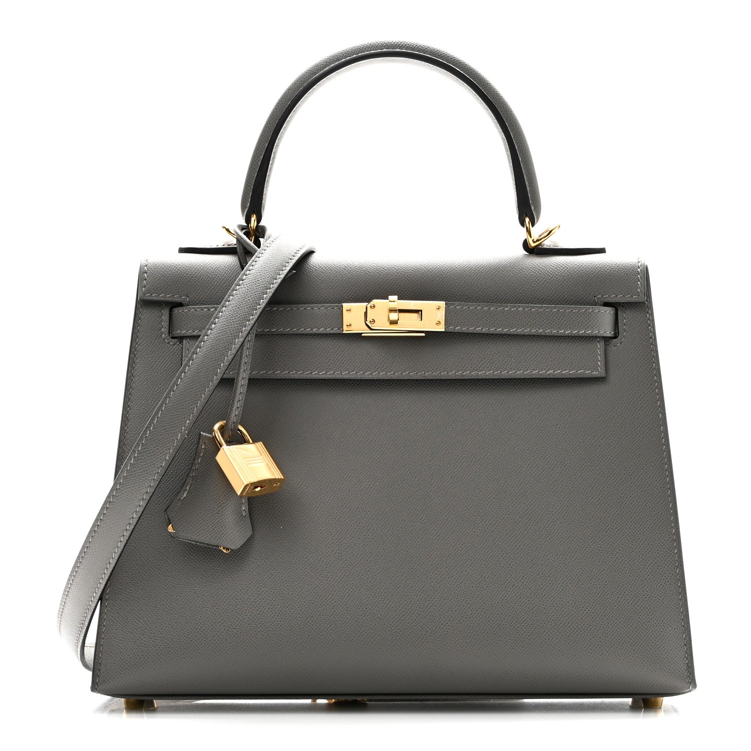 Hermes Madame Calfskin Kelly Sellier 25 Gris Meyer 1 of 11
