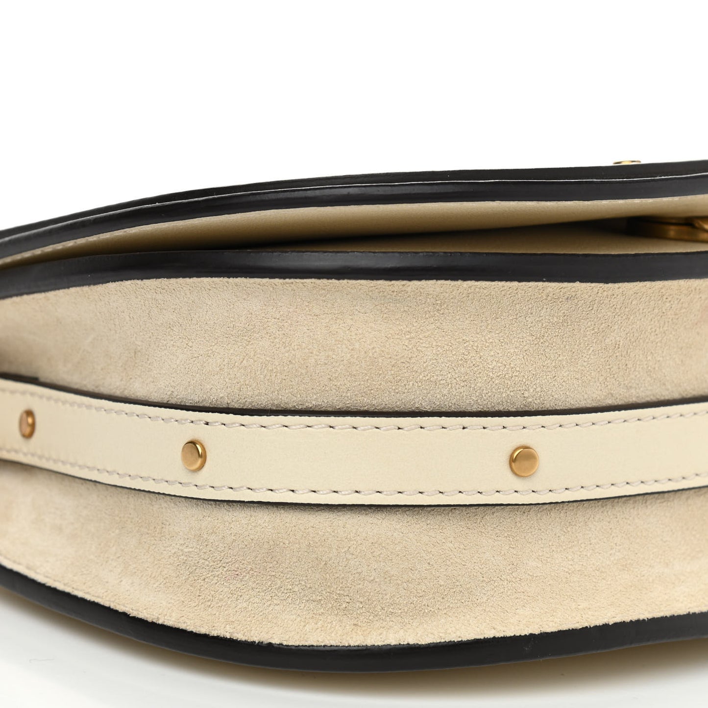 Calfskin Suede Small Nile Bracelet Bag Off White