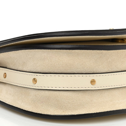 Chloe Calfskin Suede Small Nile Bracelet Bag Off White 8 of 9
