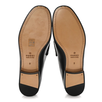 Gucci Betis Glamour Calfskin Horsebit Mens Jordaan Loafers 9 Black 6 of 9