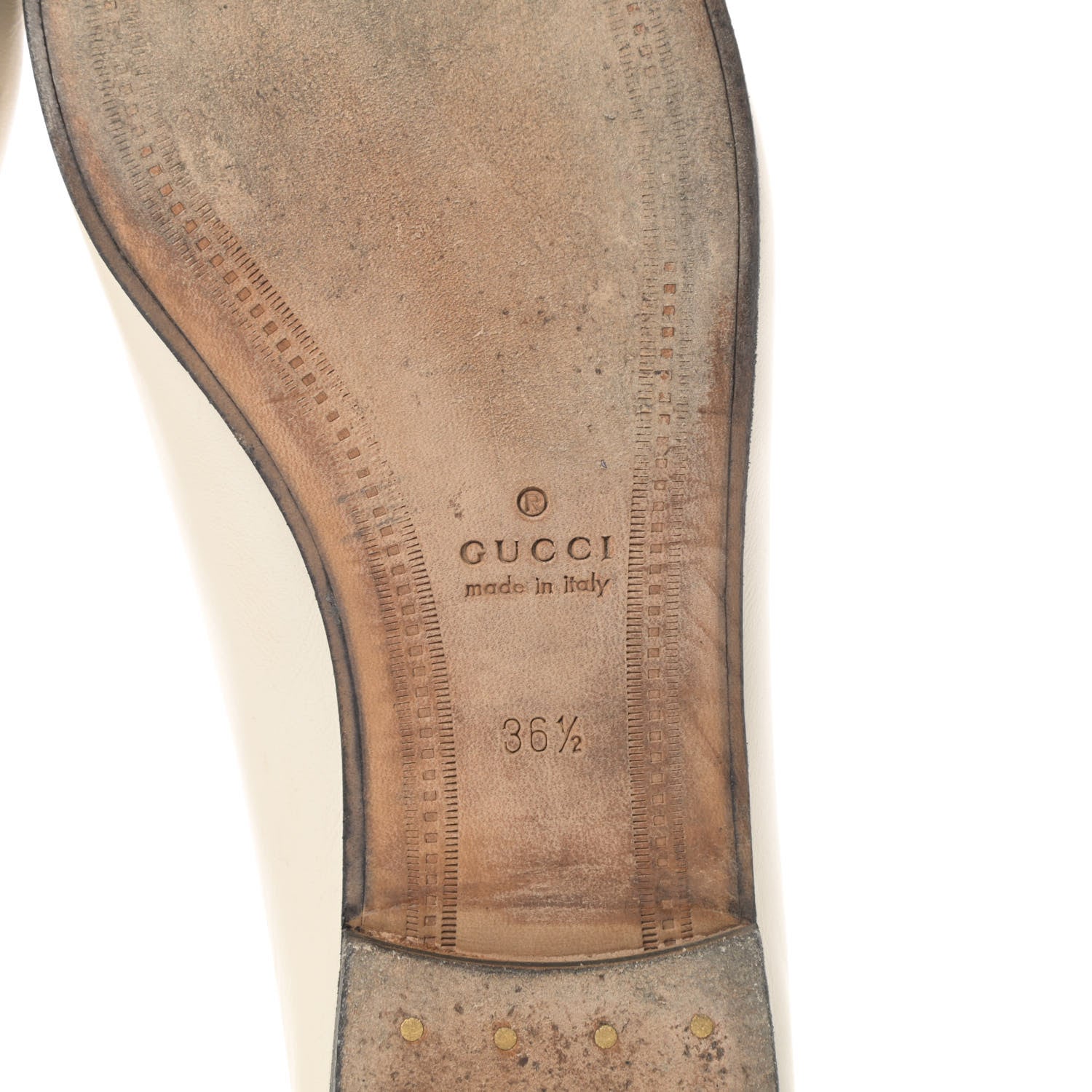 Gucci Lambskin Womens Brixton Horsebit Loafers 36.5 Mystic White 6 of 13