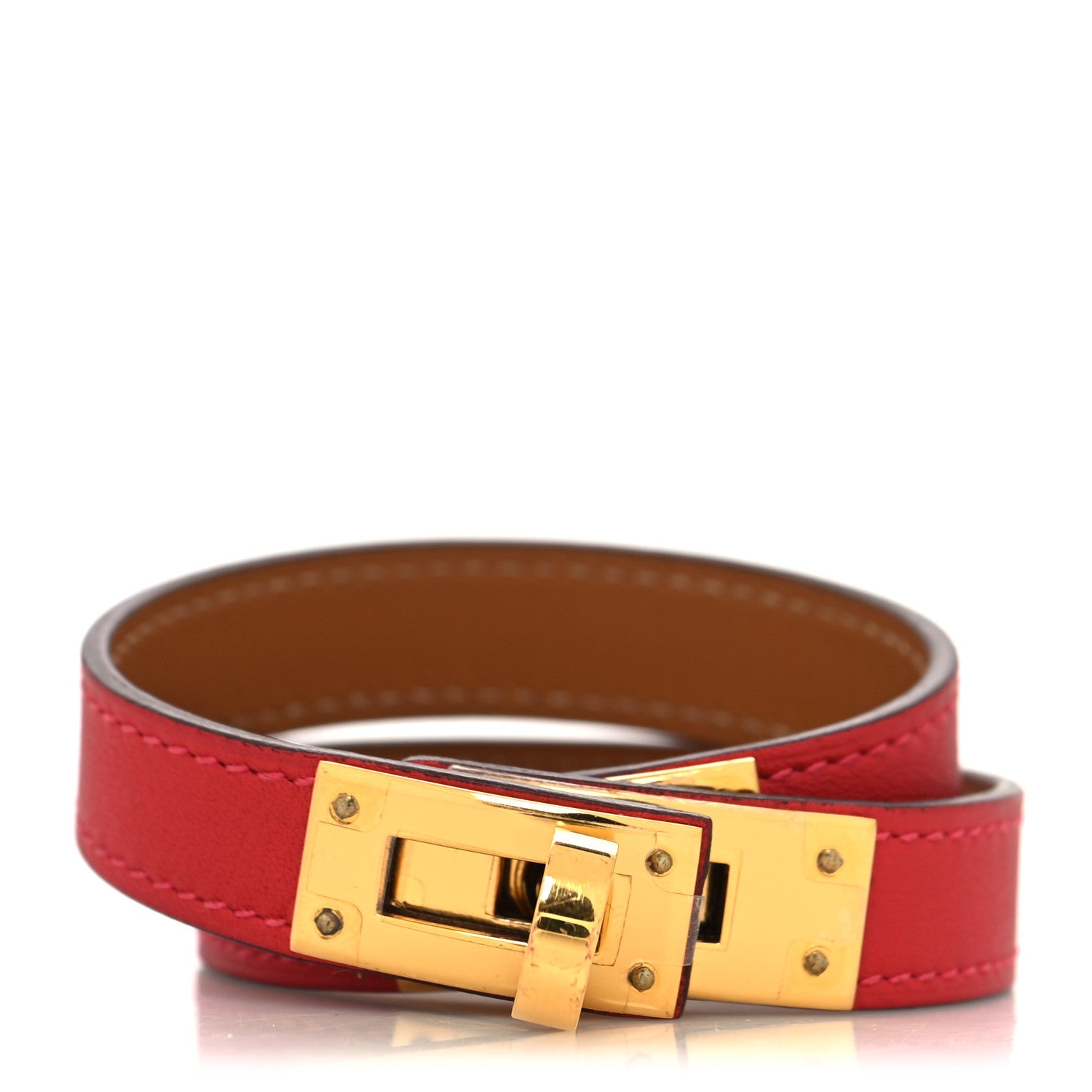 Hermes Swift Kelly Double Tour Bracelet T2 Rouge De Coeur 1 of 6