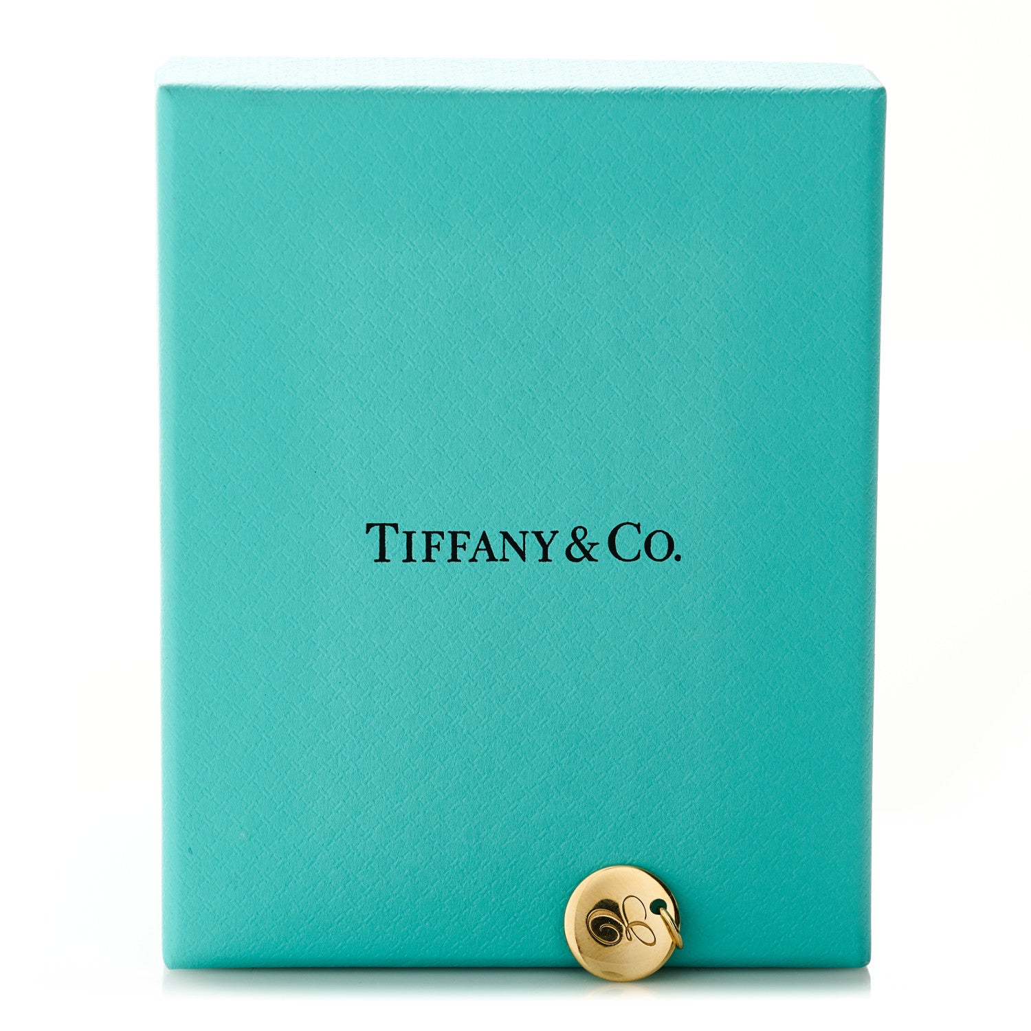 Tiffany 18K Yellow Gold Notes Letter E Disc Charm Pendant 4 of 4