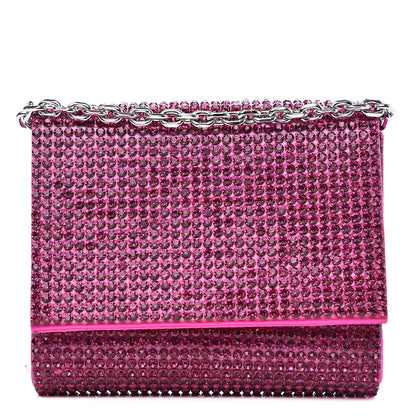 Judith Leiber Swarovski Crystal Micro Fizzy Clutch Silver Fuchsia 1 of 9