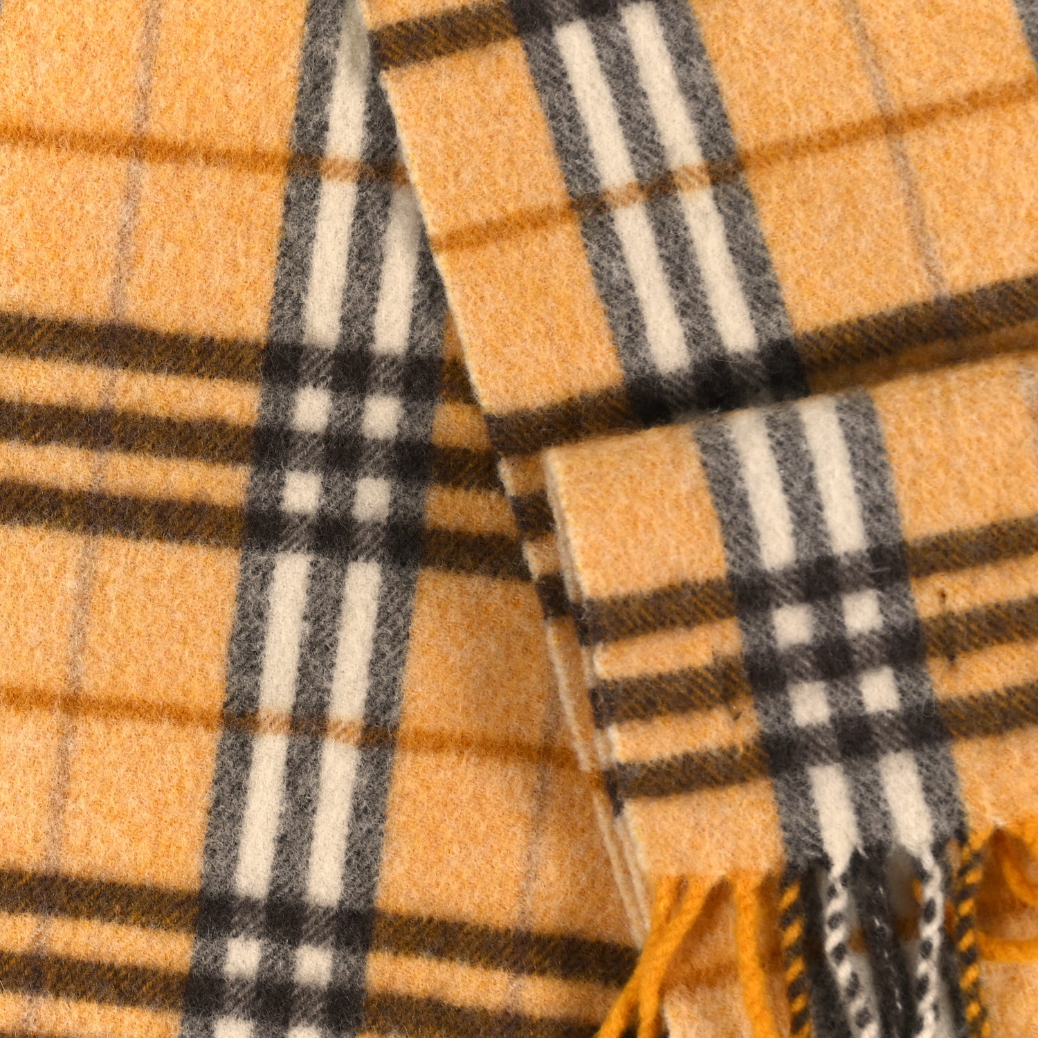 Burberry Wool Check Scarf Yellow 4 of 4