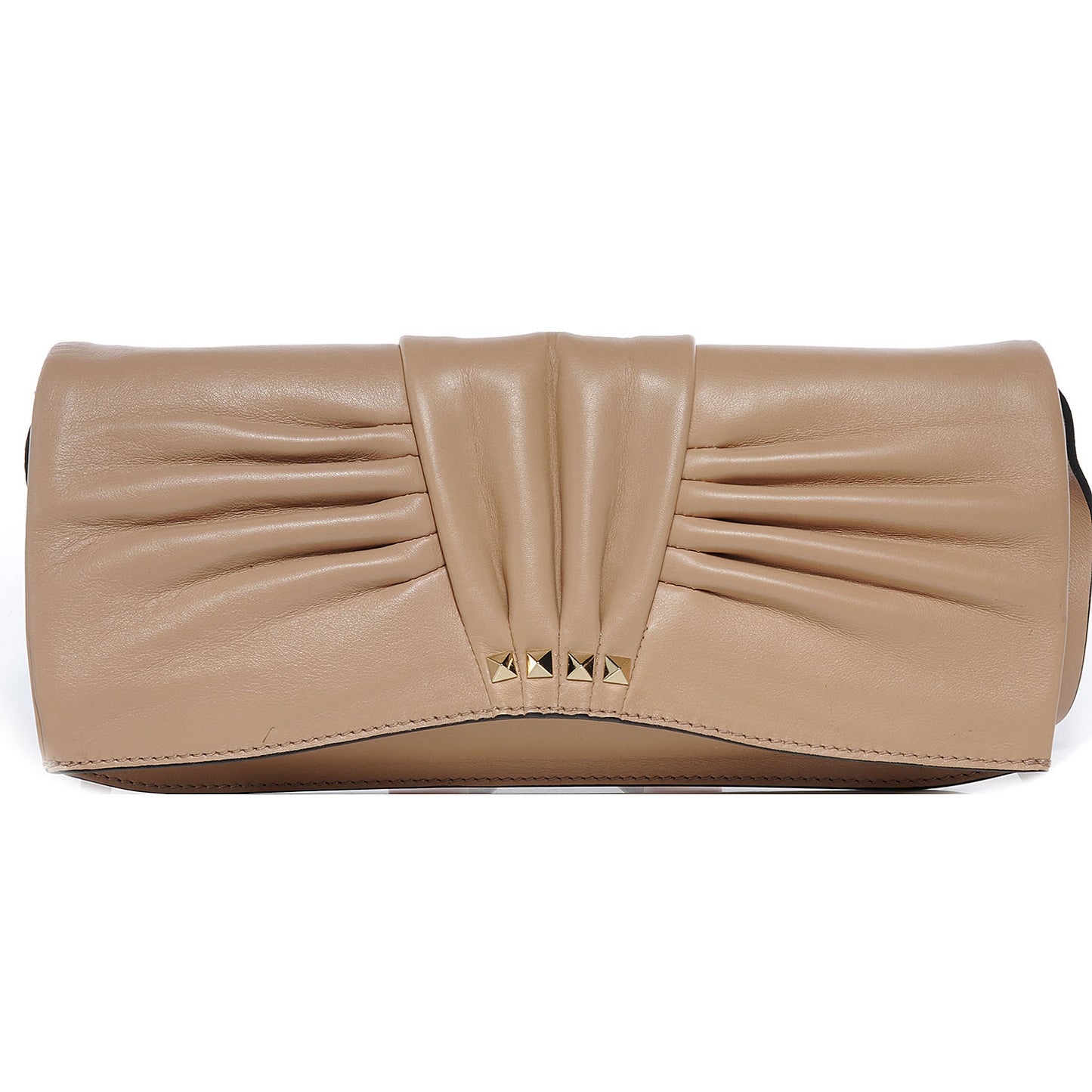 Leather Maizeon Cinched Clutch Sand